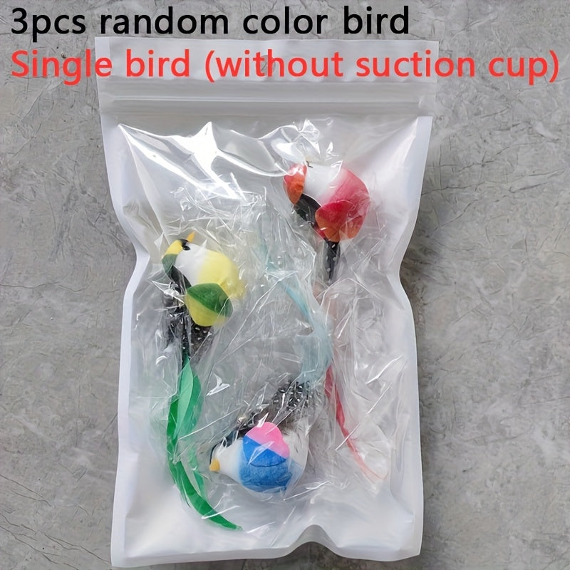 1pc\u002F3pcs for cat Toy - Realistic Feather Design with Suction Cup Base