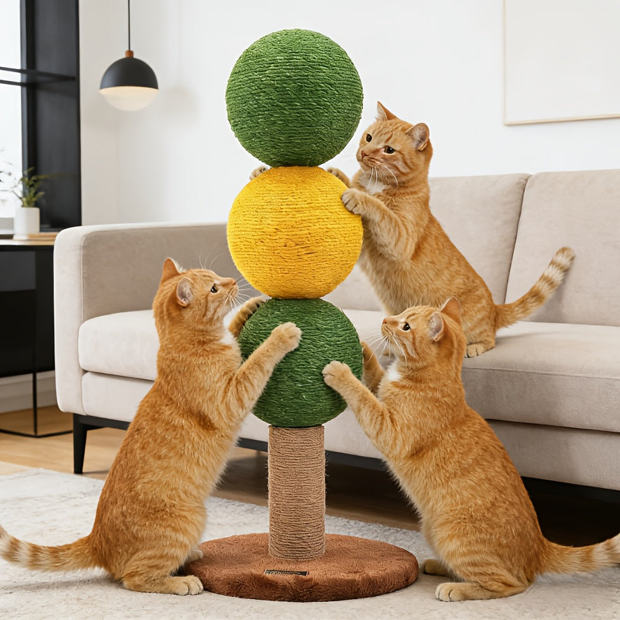 Triple Cat Scratch Ball Scratching Post | 360° Fully Rotatable