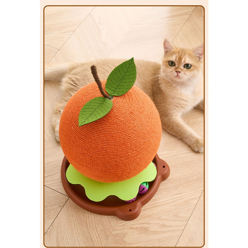 Vertical Cat Scratching Post & Ball Toy - Sisal Scratching Column with Tumbler Base