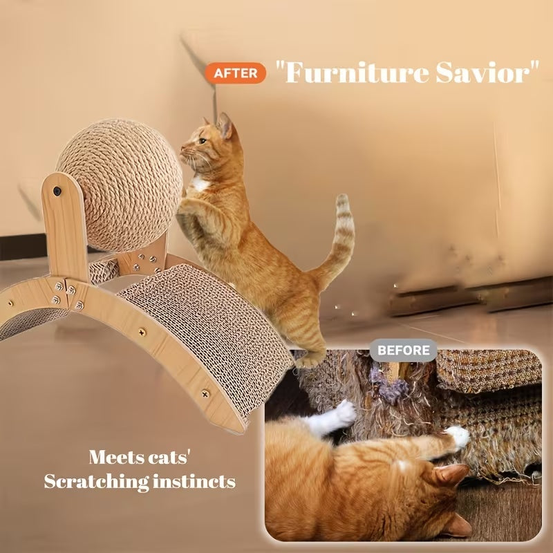 2-in-1 for Cat Ball Toys Cat Scratching Ball, Cat Scratcher Toy, Cat Scratch Board