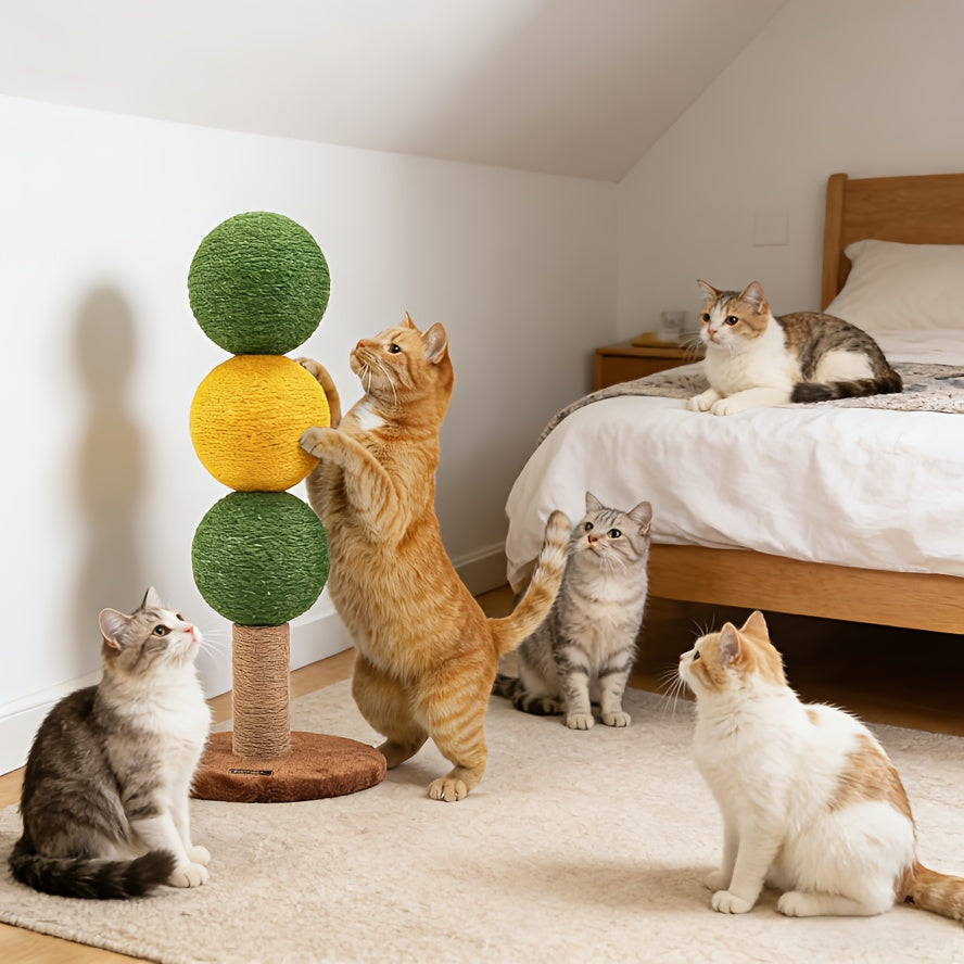 Triple Cat Scratch Ball Scratching Post | 360° Fully Rotatable