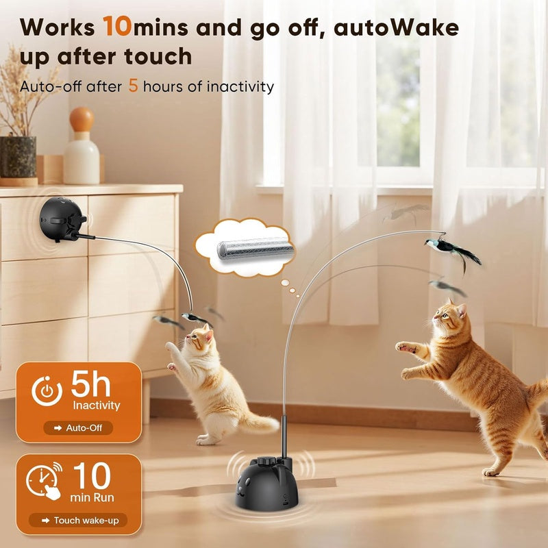 Interactive Cat Toys for Indoor Cats - Automatic Flying Bird Feather Toy