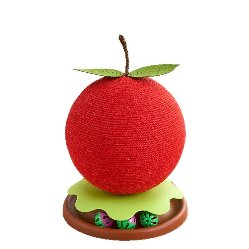 Vertical Cat Scratching Post & Ball Toy - Sisal Scratching Column with Tumbler Base