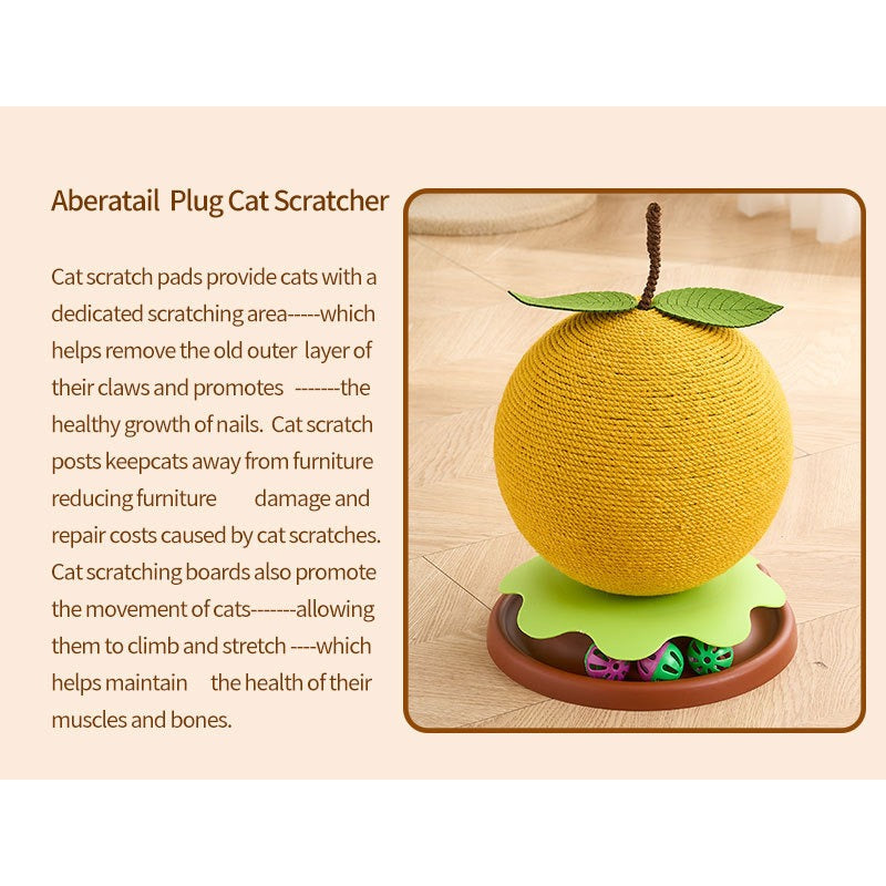 Vertical Cat Scratching Post & Ball Toy - Sisal Scratching Column with Tumbler Base