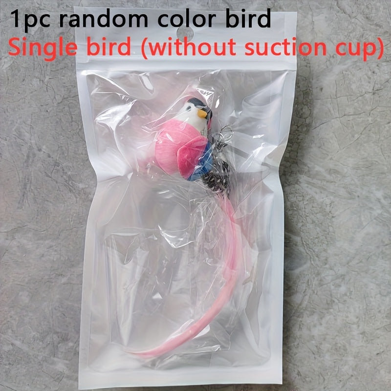 1pc\u002F3pcs for cat Toy - Realistic Feather Design with Suction Cup Base