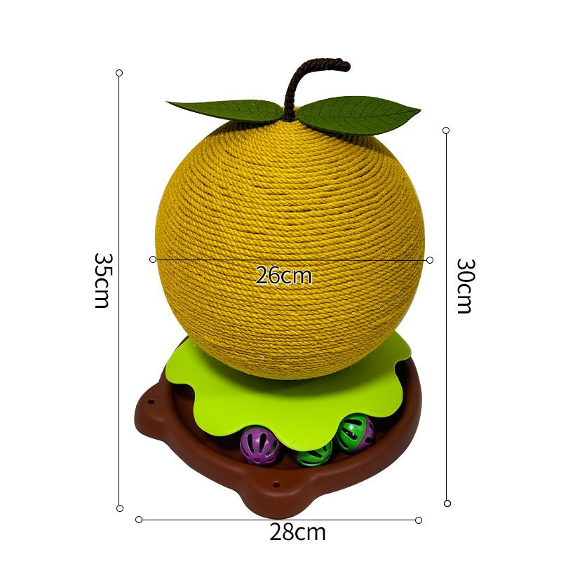 Vertical Cat Scratching Post & Ball Toy - Sisal Scratching Column with Tumbler Base