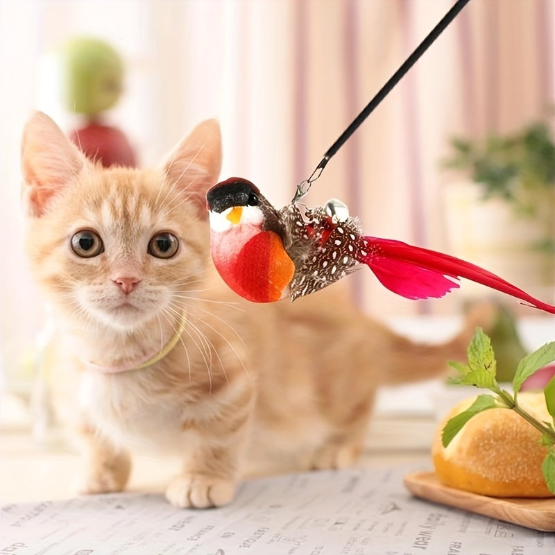 1pc\u002F3pcs for cat Toy - Realistic Feather Design with Suction Cup Base
