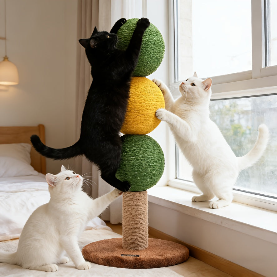 Triple Cat Scratch Ball Scratching Post | 360° Fully Rotatable