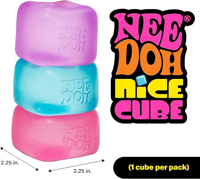 Schylling NeeDoh Nice Cube -Sensory Squeeze Toy with Super Solid Squish - 2.25" Cube