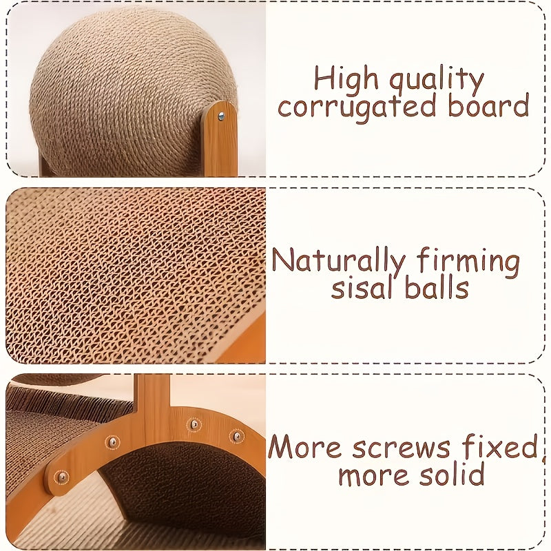 2-in-1 for Cat Ball Toys Cat Scratching Ball, Cat Scratcher Toy, Cat Scratch Board