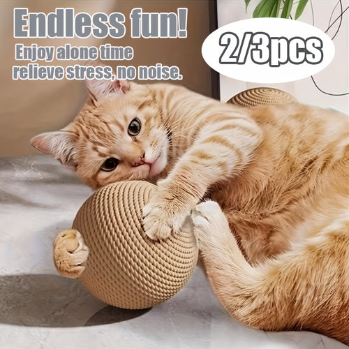 2\u002F3pcs Large Sisal Cat Toy Ball, Safety Sisal Material, Self-Entertainment