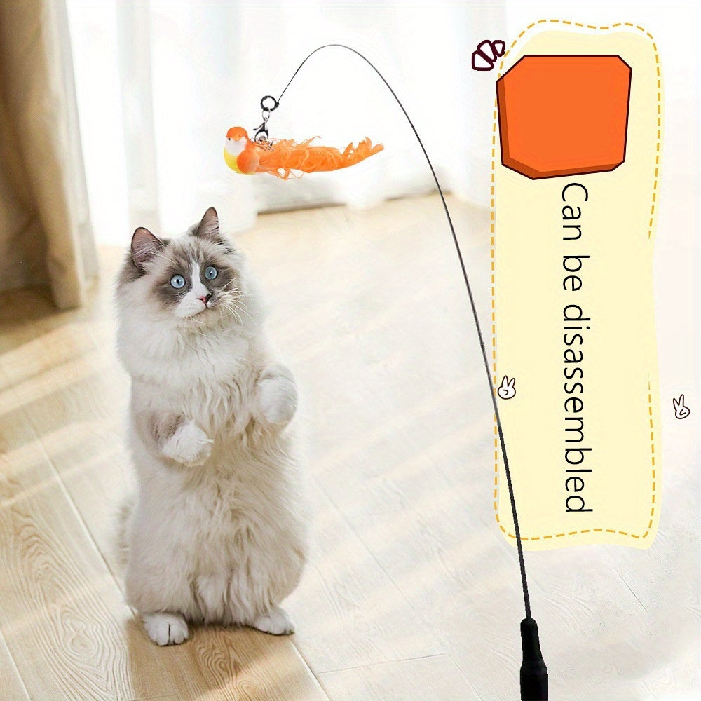 1pc\u002F3pcs for cat Toy - Realistic Feather Design with Suction Cup Base