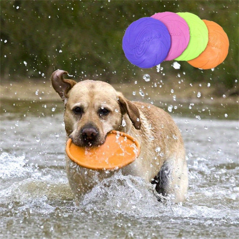 Vibrant Rubber Flying Discs for Dogs - Tough And Resistant to Bites