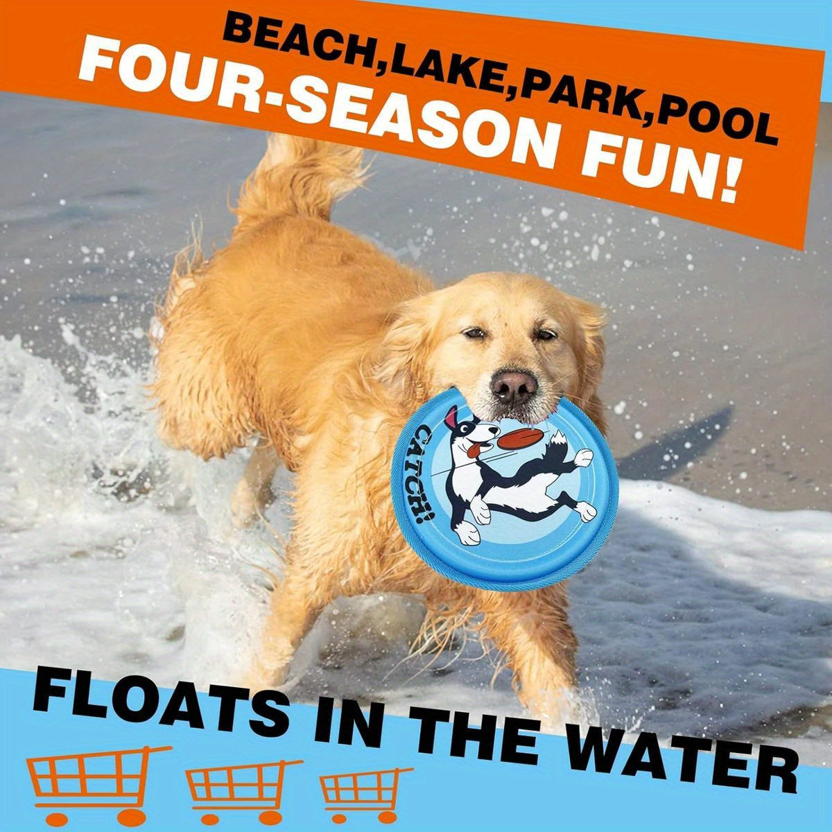 3 Pack Indestructible Dog Flying Discs - Durable Glass-like Material Nylon Webbing