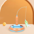 1pc Pet Electric Cat Teaser, Feather Fishing Rod, Rotating Cat Turntable, Cat-Specific Toys