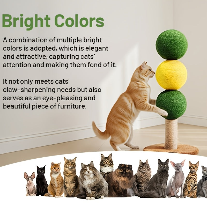 Triple Cat Scratch Ball Scratching Post | 360° Fully Rotatable