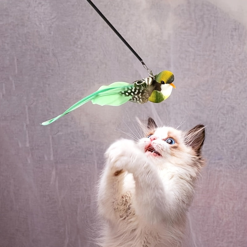 1pc\u002F3pcs for cat Toy - Realistic Feather Design with Suction Cup Base