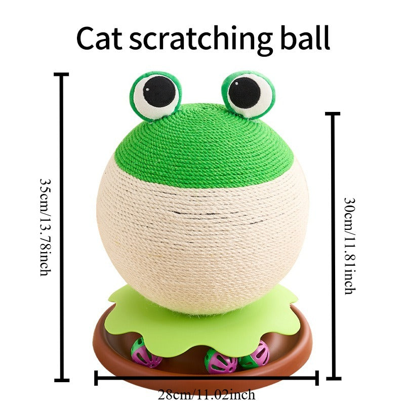 Vertical Cat Scratching Post & Ball Toy - Sisal Scratching Column with Tumbler Base