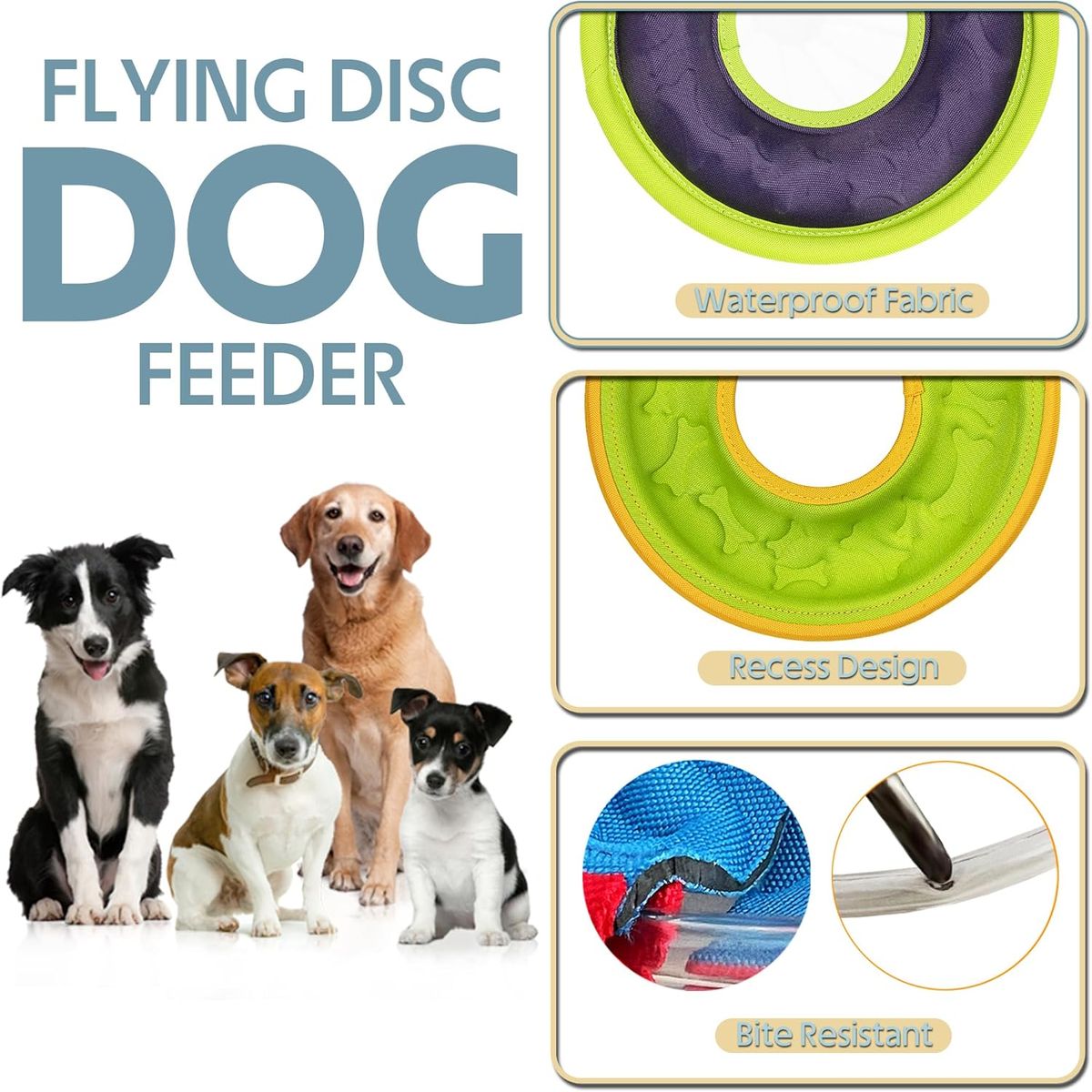 3pcs Interactive Flying Discs for Dogs - Lightweight