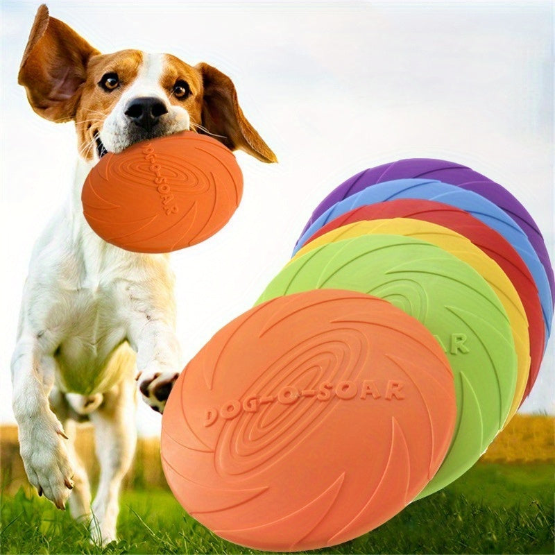 Vibrant Rubber Flying Discs for Dogs - Tough And Resistant to Bites