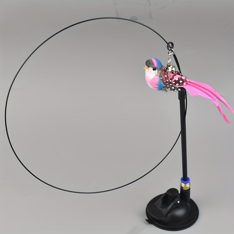 1pc\u002F3pcs for cat Toy - Realistic Feather Design with Suction Cup Base