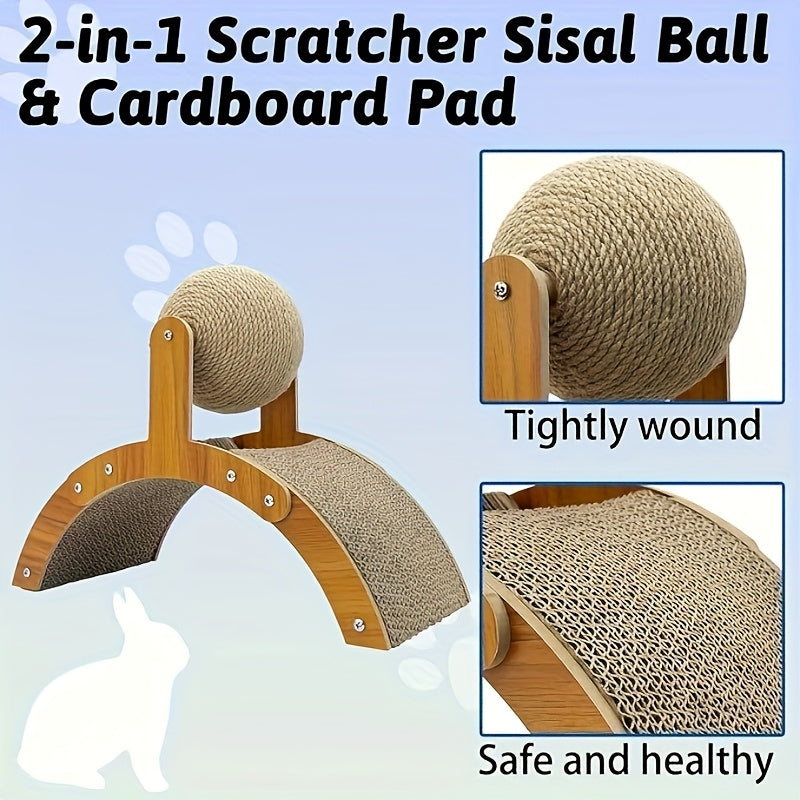 2-in-1 for Cat Ball Toys Cat Scratching Ball, Cat Scratcher Toy, Cat Scratch Board