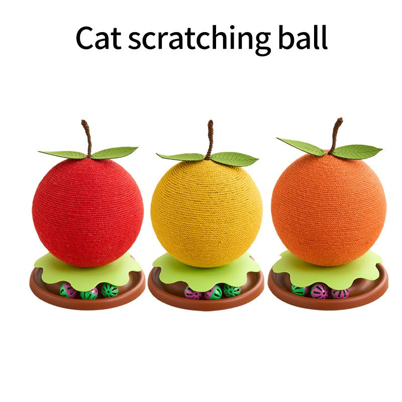 Vertical Cat Scratching Post & Ball Toy - Sisal Scratching Column with Tumbler Base