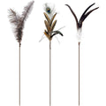 3pcs Natural Teaser Wands with Ostrich, Peacock Chicken Feathers - Long Sticks Suitable for Indoor Kittens