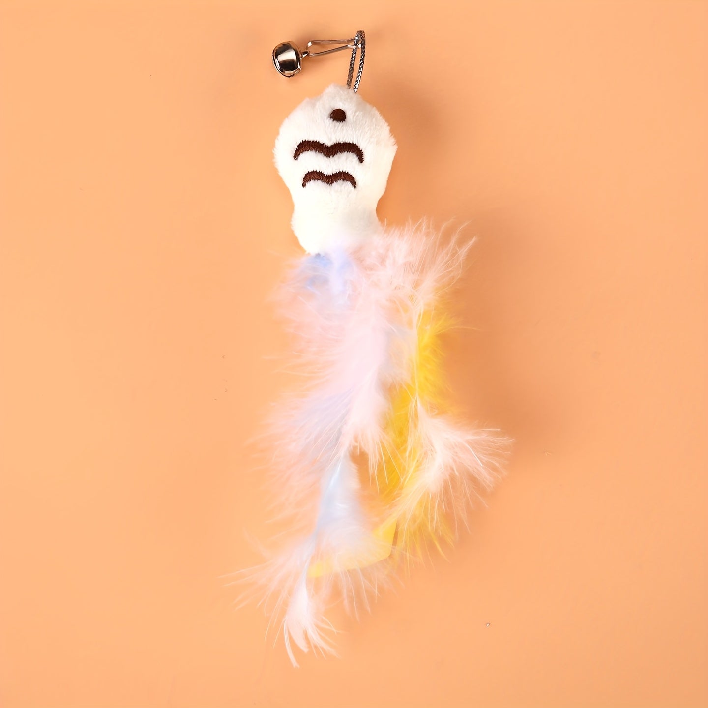 1\u002F2pcs Small Yellow DuckCat Feather Lure Bell Toy, Super Adhesive Rotatable Base