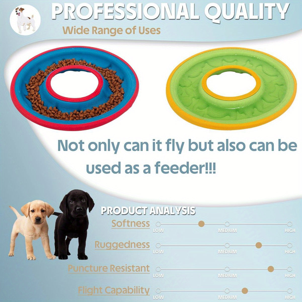 3pcs Interactive Flying Discs for Dogs - Lightweight