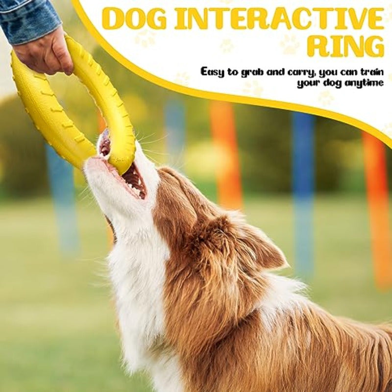 4 Pack Dog Ring Toy Dog Training Chew Toy for Outdoor Aggrive Durable Pet