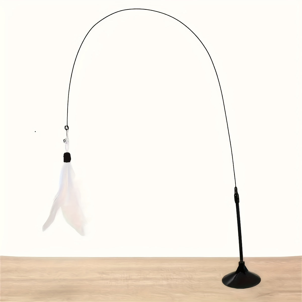 Interactive Teaser Toy - Entertainment Wand with Suction Cup for Cats