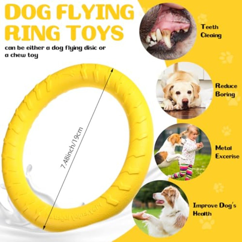 4 Pack Dog Ring Toy Dog Training Chew Toy for Outdoor Aggrive Durable Pet